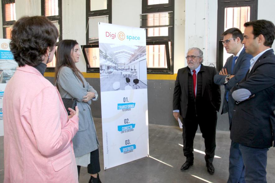 Vicealcalde Miguel Ángel Arranz y Autoridades. Visita de Obra a DIGI-E_SPACE KEYTRON -2019