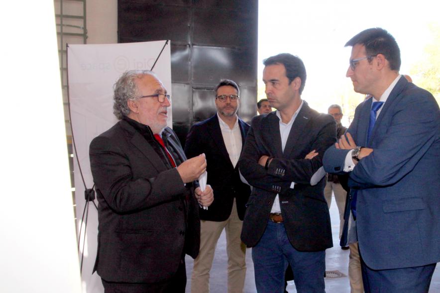 Vicealcalde Miguel Ángel Arranz,  Concejales y Autoridades. Visita de Obra a DIGI-E_SPACE KEYTRON -2019