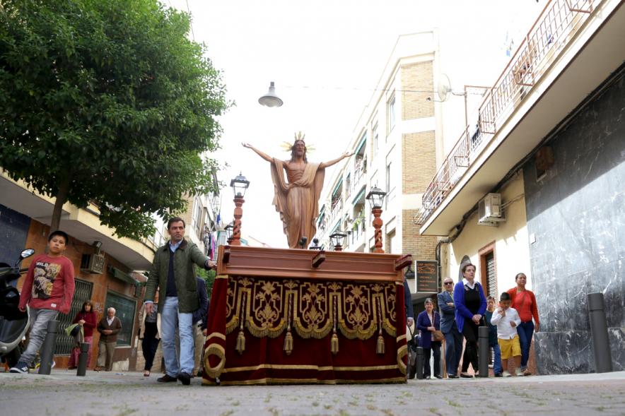 Semana Santa 2017 - Procesión de Domingo de Resurrección -Vista amplia del  paso.