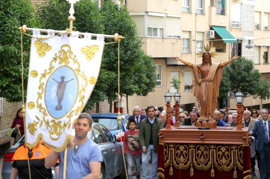 Semana Santa 2017 - Procesión de Domingo de Resurrección - El paso de Jesús y los acompañantes.