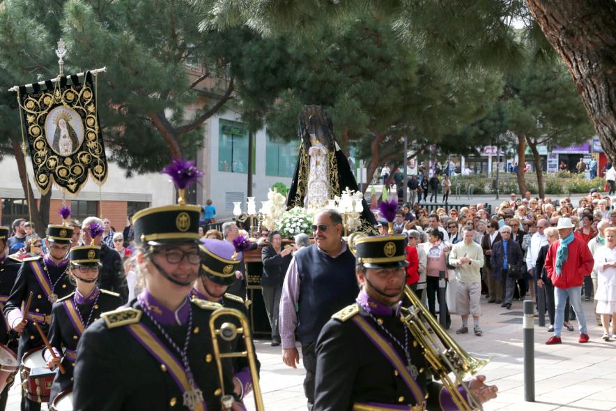 Semana Santa 2017 - Procesión de Domingo de Resurrección -  La banda de música y la Virgen.
