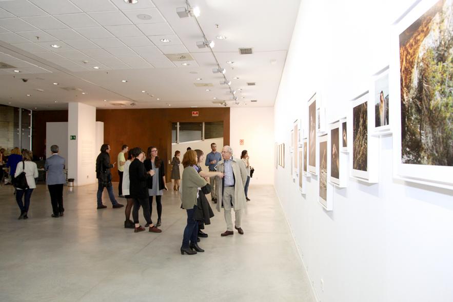 Inauguración de la Exposición "En lo Salvaje" en el Cantro de Arte - Personas mirando imágenes de la exposición.