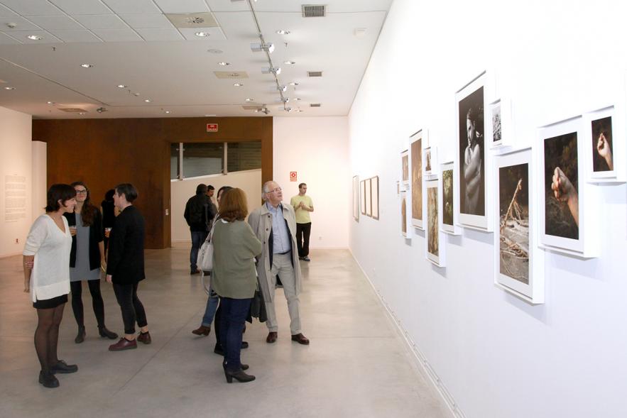 Inauguración de la Exposición "En lo Salvaje" en el Cantro de Arte - Personas mirando imágenes de la exposición.