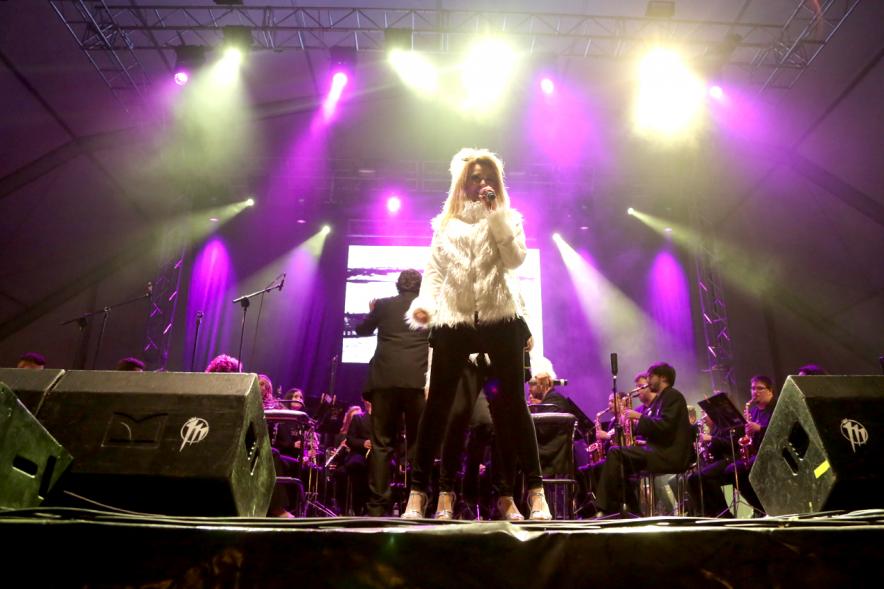 Cantante bajo los focos