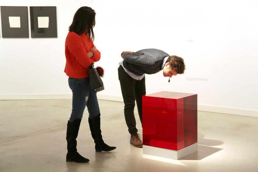 Visitantes en la exposición. 