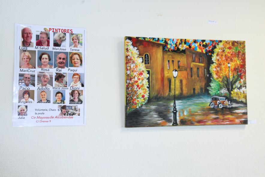 Inauguración Exposición Pintura en el Hospital Infanta Sofía - Imagen de algunos de los cuadros expuestos.