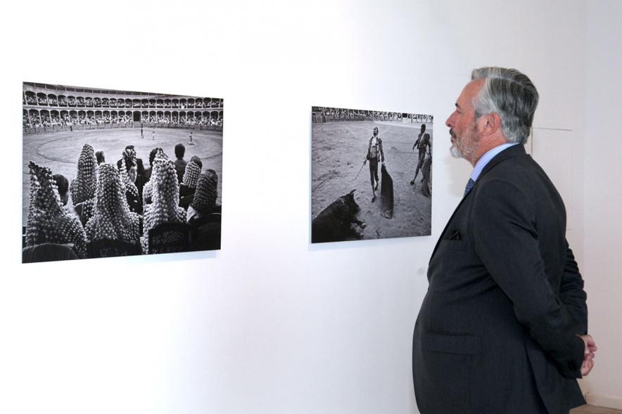 Visitante en la exposición.