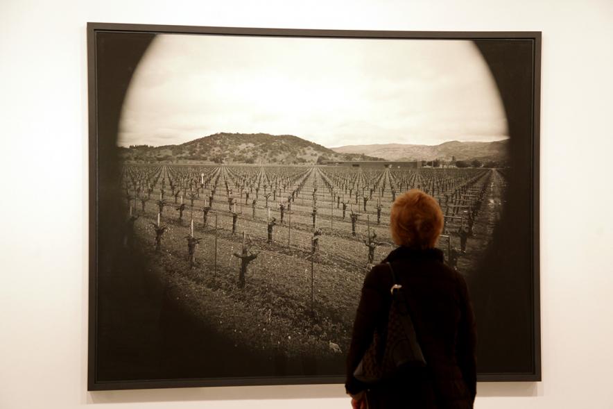 Visitante en la Inauguración. 