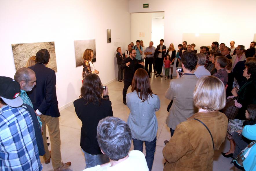Inauguración Exposiciones de Iñaki Gonzalo "Gradiente" y Eduardo Nave "Like" en el Centro de Arte - El autor  comenta  al auditorio.