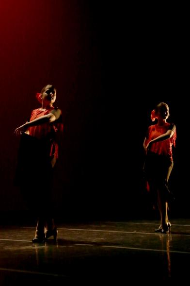 Festival Benéfico APAMA - Imagen de un grupo de bailarinas en un momento de su actuación en el escenario.