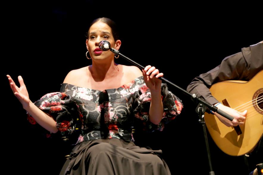 Gala Alcobendas Flamenca 2018 - Imagen de un momento de la actuación de una cantante en la gala flamenca.