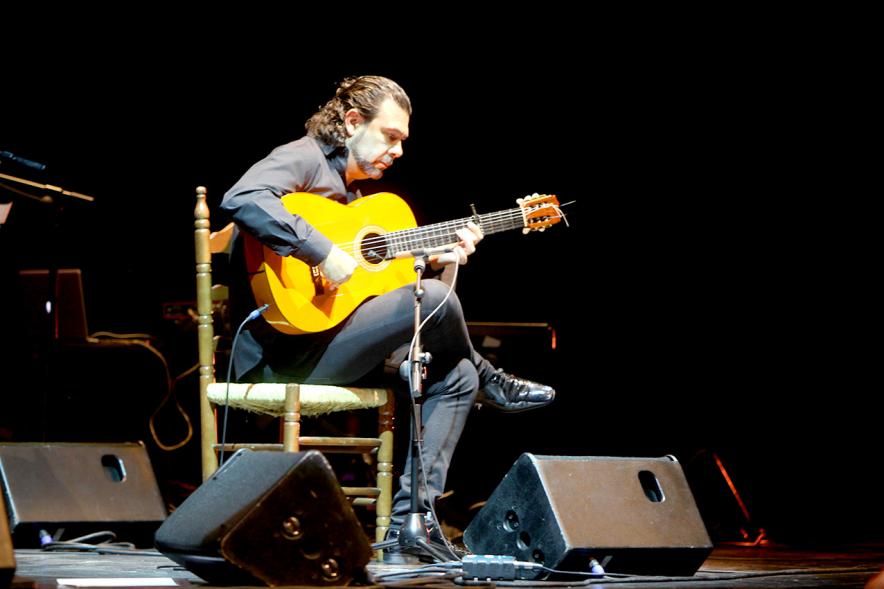 Semana del Mayor 2017 - Gala Homenaje a Nuestros Mayores - Imagen de un momento de la actuación de un guitarrista.