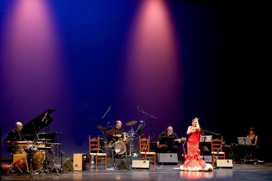 Semana del Mayor 2017 - Gala Homenaje a Nuestros Mayores - Imagen panorámica del del escenario en un momento de la actuación de la cantante.