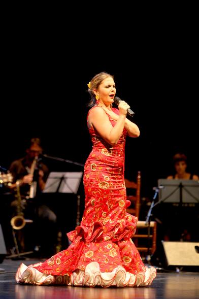 Semana del Mayor 2017 - Gala Homenaje a Nuestros Mayores - Imagen de un momento de la actuación de una cantante.