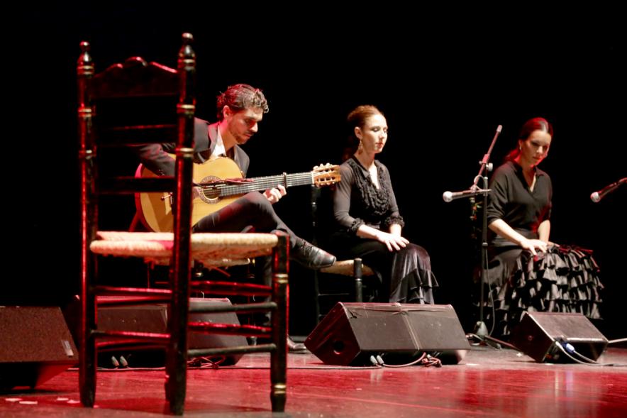 Gala Flamenca en el Auditorio Paco de Lucía - Actuación de grupo flamenco en el escenario.