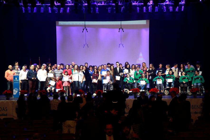 Gala del Deporte 2016 -  Foto grupal de los deportistas.