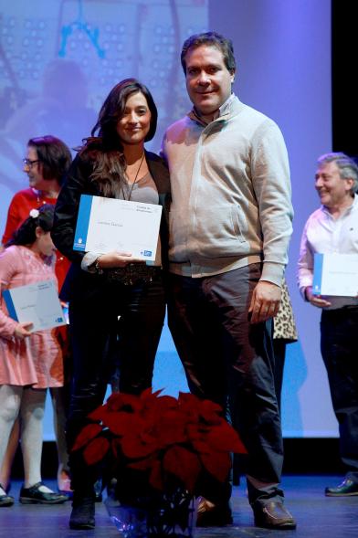 Gala del Deporte 2016 -  Un premiado con el concejal.
