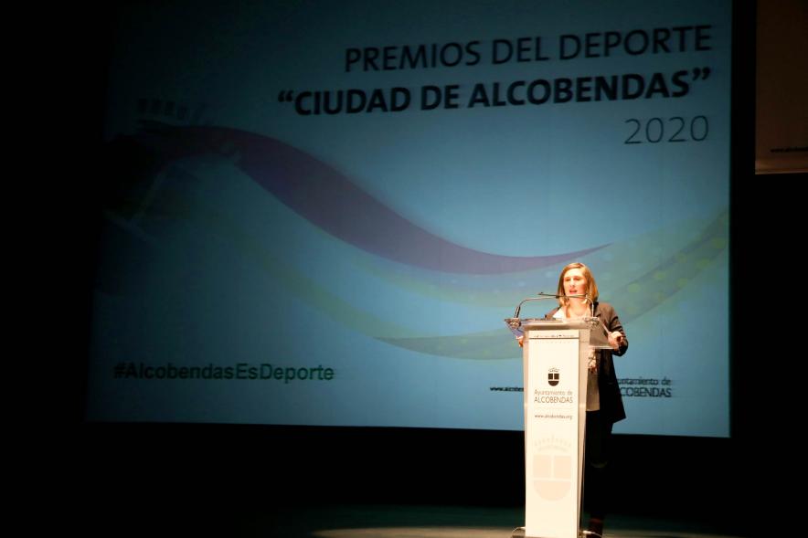Gala del Deporte 2020 - Imagen de un momento de la intervención de la concejala de deportes María Espín.