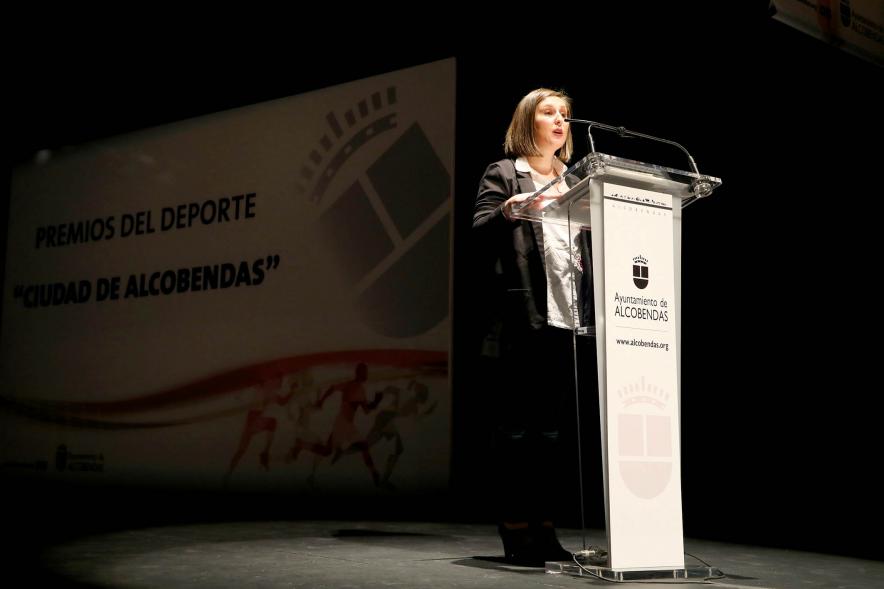 Gala del Deporte 2020 - Imagen de un momento de la intervención de la concejala de deportes María Espín.