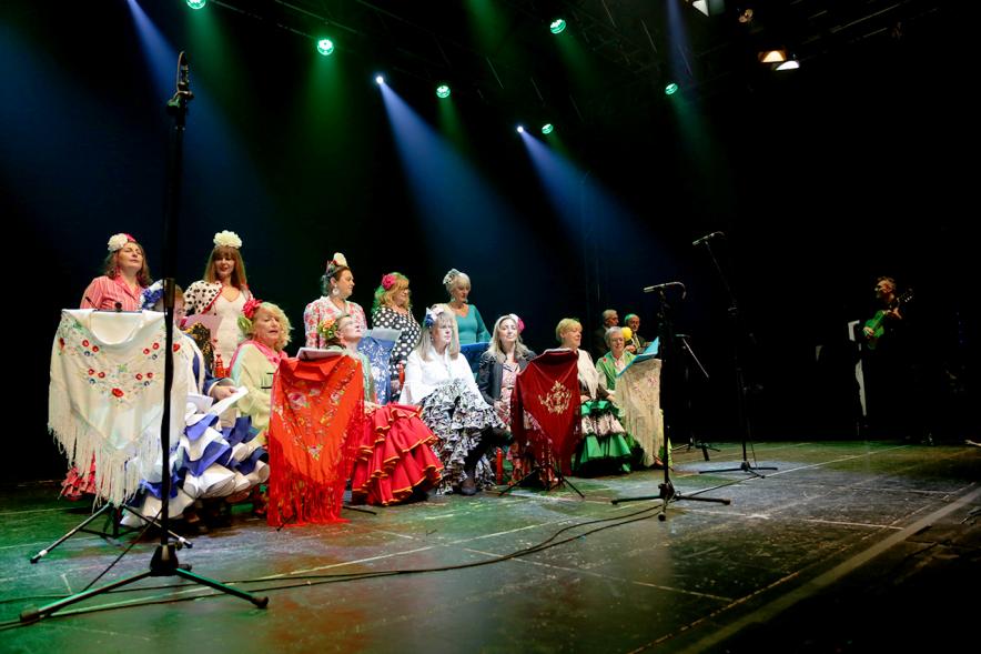 Gala Andaluza en La Esfera -  Imagen de un momento de la actuación de un grupo rociero en el escenario.