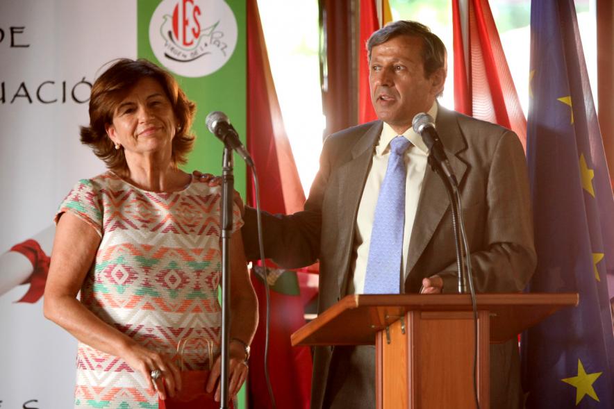 Graduación Curso 2015-16 IES Virgen de la Paz -  Los presentadores del acto.