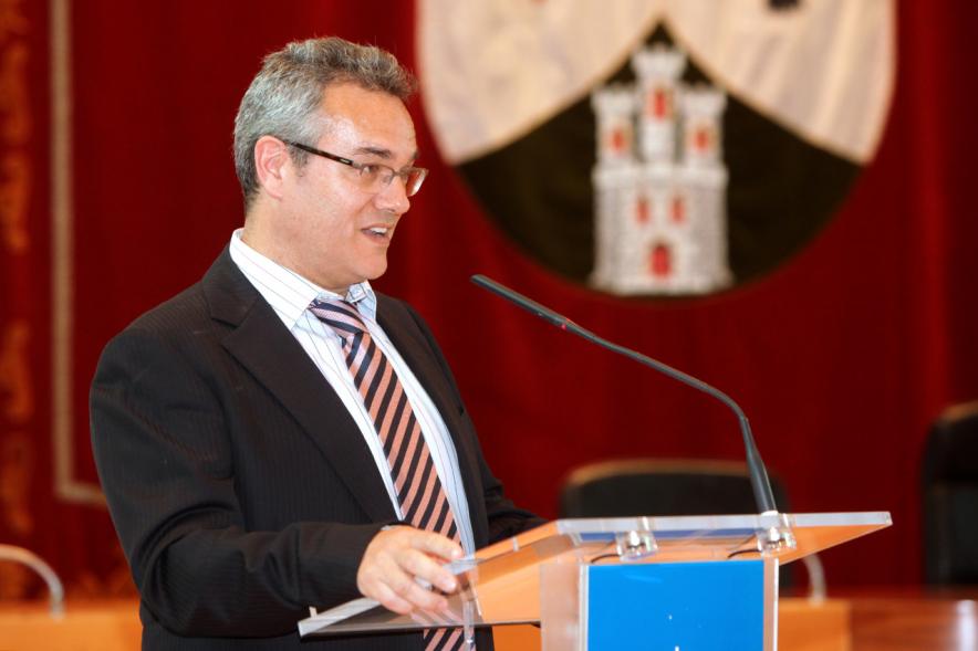 Recepción Equipo de Hockey sobre Patines por su Ascenso de Categoría -  Imagen  del discurso de un miembro del equipo de hockey.