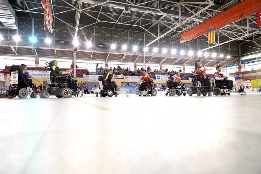 Campeonato de España de Hockey Silla de Ruedas Eléctricas - Panorámica  de los equipos  de hockey.