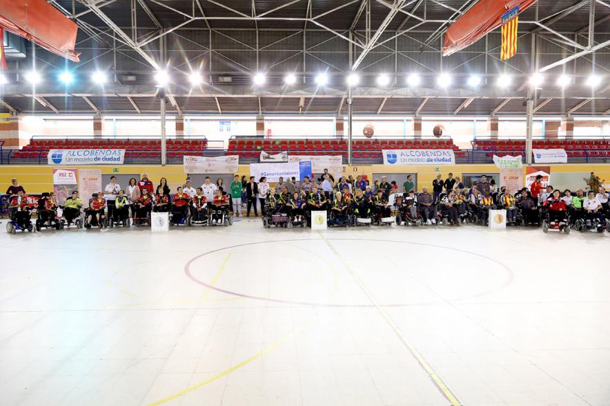 Campeonato de España de Hockey Silla de Ruedas Eléctricas - Panorámica de todos los equipos y del polideportivo.