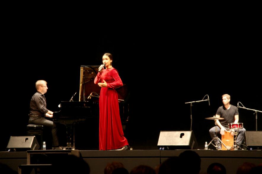 Semana del Mayor 2018 - Homenaje a Mayores en el TACA - La actuación musical en el escenario.