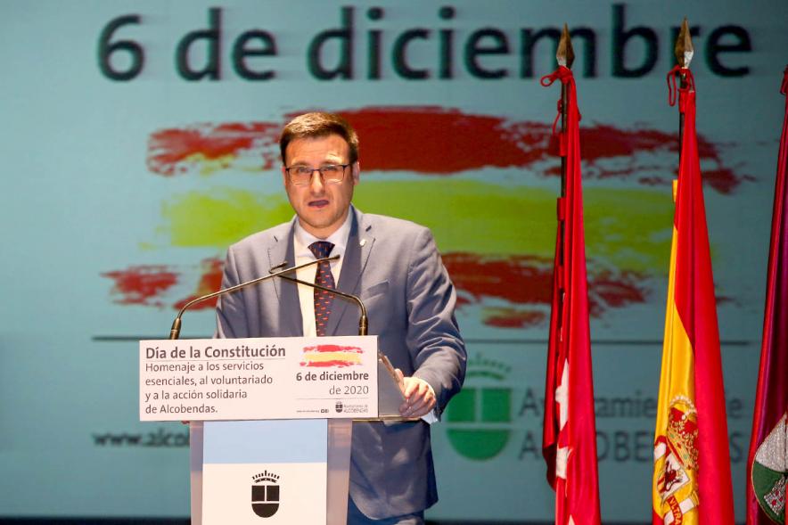 Homenaje a Servicios Esenciales y Voluntarios - Imagen vicealcalde Miguel Ángel Arranz en un momento de su discurso.