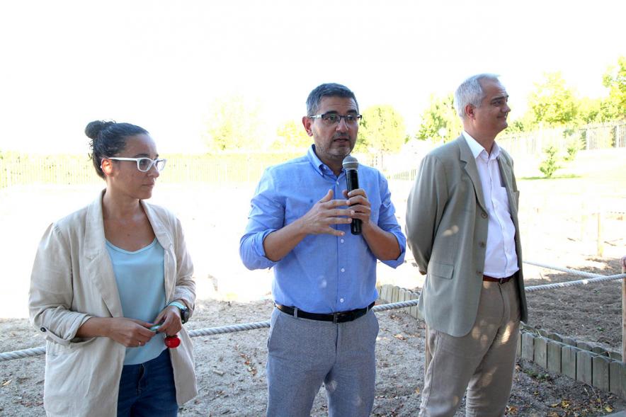 Entrega Llaves Huertos Urbanos Parque de Extremadura - Imagen del Alcalde Rafael Sánchez Acera en un momento de su discurso.