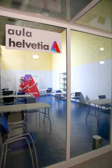 Visita a la realización de obras de ampliación y acondicionamiento en el Pabellón de los Sueños -  Imagen de otra de las mejoras que se han hecho, un aula de formación a la que han denominado `Aula Helvetia´.
