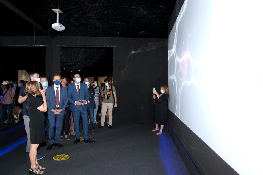 Ministro Pedro Duque, concejal Miguel Ángel Arranz. Visita del Ministro Pedro Duque al MUNCYT - 2020