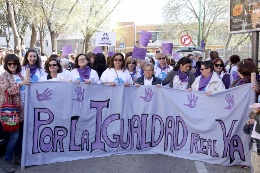 Manifestación por la Igualdad Real Ya - Cabecera de la manifestación.