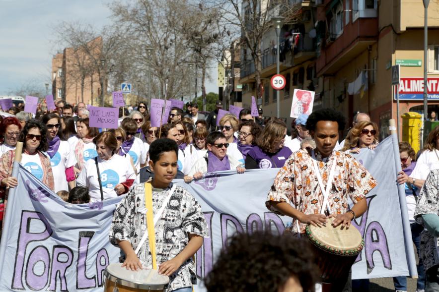 Manifestación por la Igualdad Real Ya - Cabecera de la manifestación.