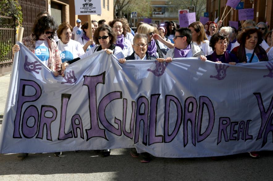 Manifestación por la Igualdad Real Ya - Cabecera de la manifestación.