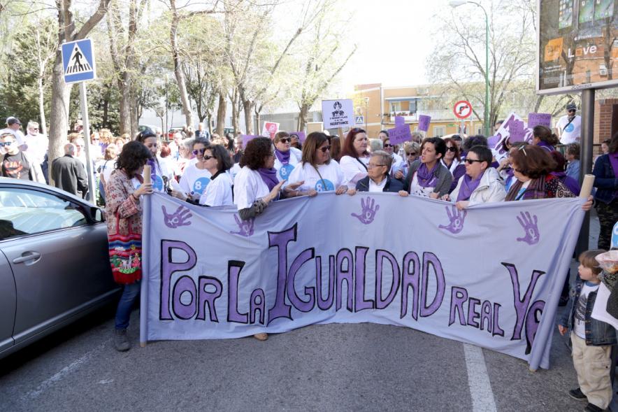 Manifestación por la Igualdad Real Ya - Cabecera de la manifestación.