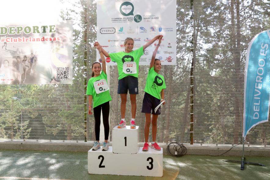 Vª Carrera Solidaria Fundación Mary Ward - Imagen de los ganadores en el pódium.