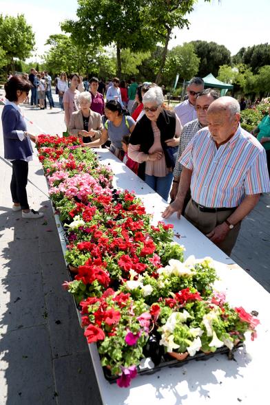 Día del Medio Ambiente 2018 - Imagen de una mesa con plantas y muchos  visitantes. 