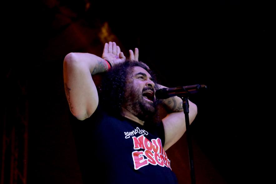 Cantante durante la actuación