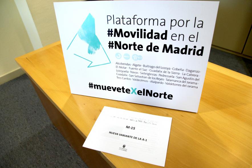 Reunión de Alcaldes Plataforma Movilidad Madrid Norte - Imagen primer plano del cartel del evento.