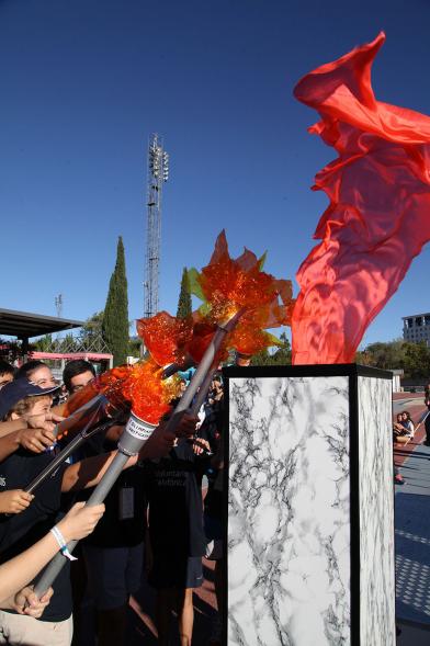 Clausura Olimpiadas Solidarias de Telefónica - Simulacro de la antorcha olímpica.
