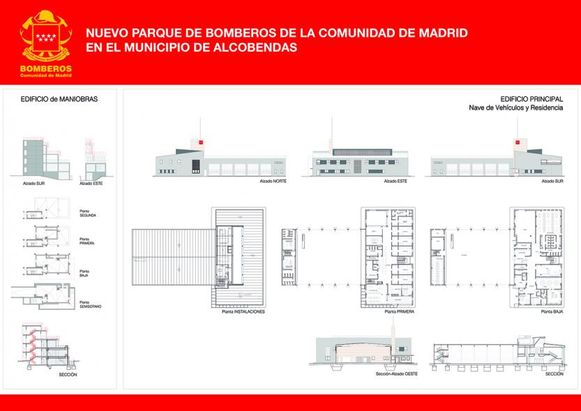 Plano lineal del futuro parque de bomberos
