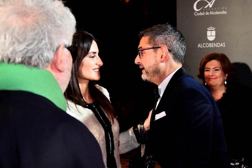 Alcalde Sánchez Acera con Penélope Cruz y Pedro Almodovar
