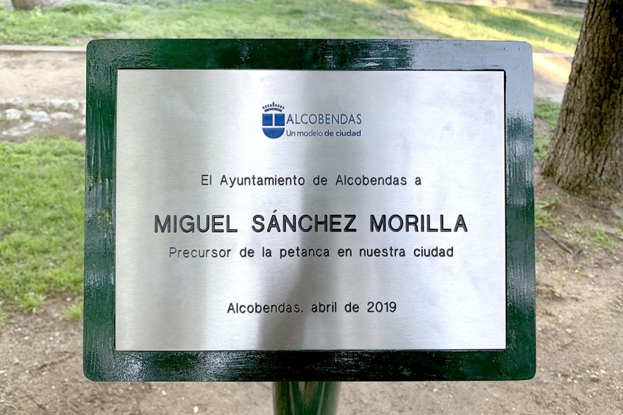 Placa Conmemorativa a Miguel Sánchez Morilla Precursor de la Petanca