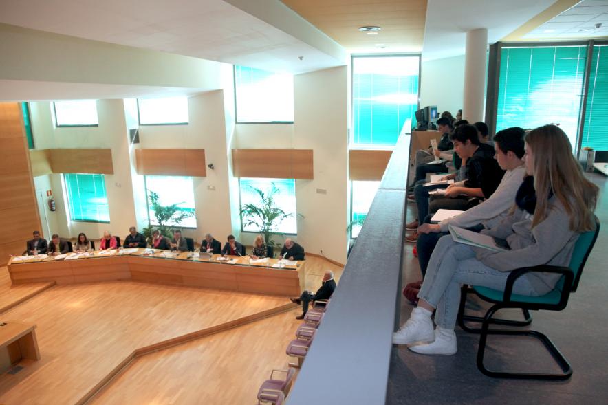 Jóvenes asistentes al pleno