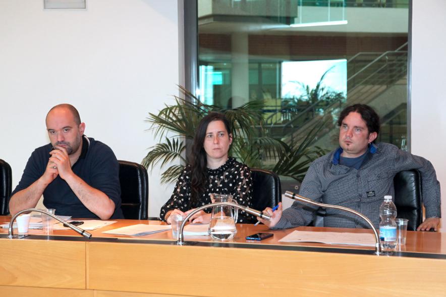 Concejales de Podemos durante el pleno