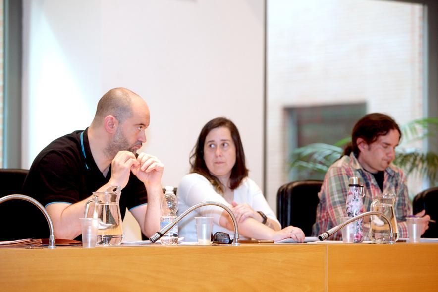 Concejales de Podemos durante el pleno
