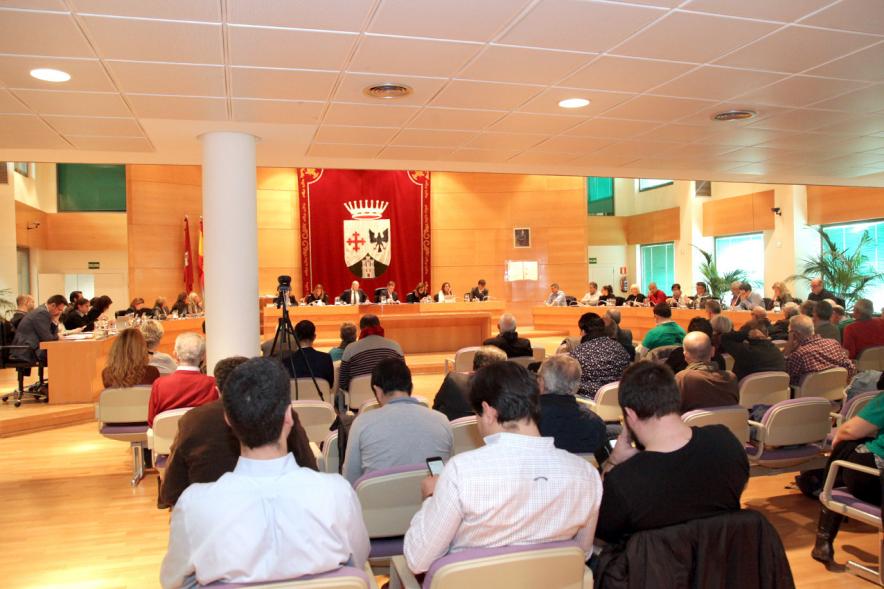 Sesión plenaria vista desde el fondo del salón de plenos