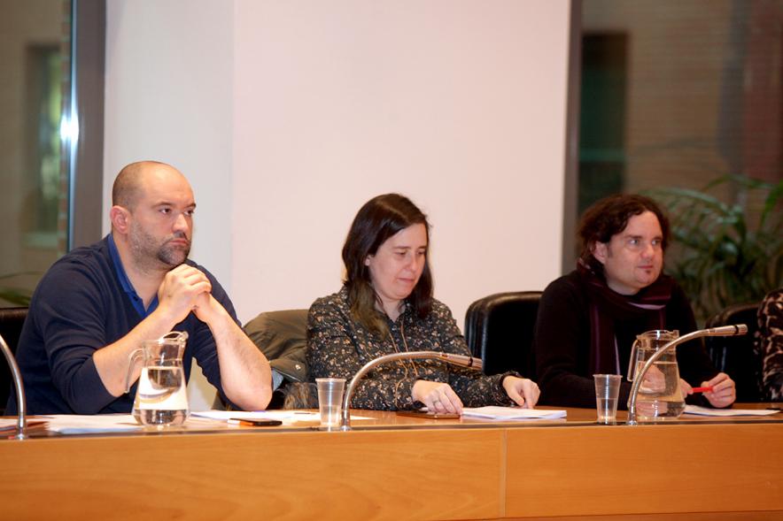 Concejales de Podemos durante el pleno